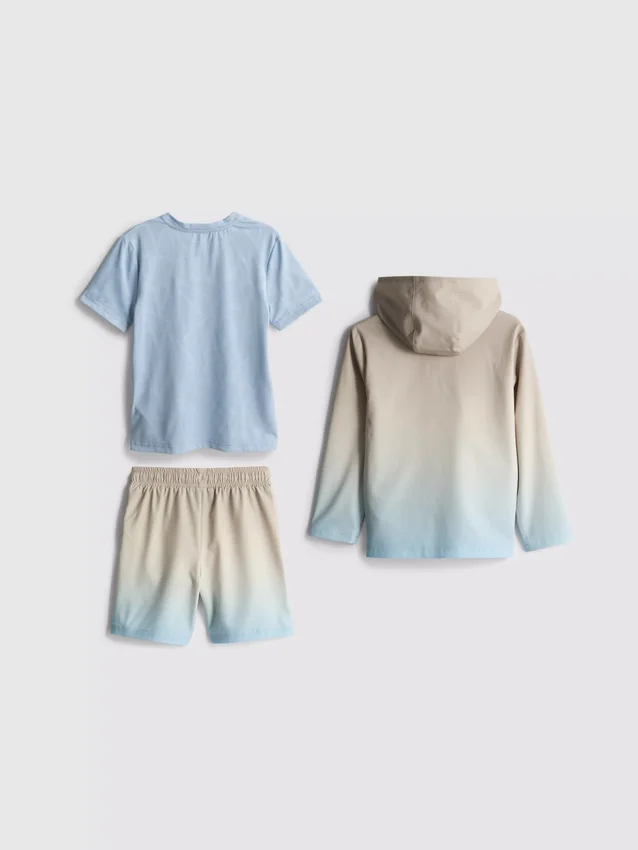 1,5–7 Jahre | 3-teiliges Aktiv-Set aus T-Shirt, Shorts und Hoodie