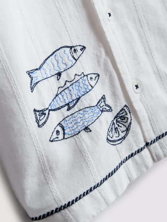 1,5–7 Jahre | Hemd mit Fischstickerei
