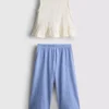 1,5–8 Jahre | Besticktes Set aus Oberteil mit Schößchen und Hose