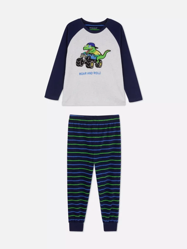 1,5–8 Jahre | Fleece-Schlafanzug mit Dinosaurier-Motiv