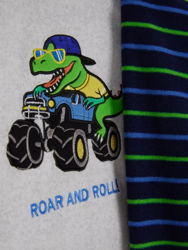 1,5–8 Jahre | Fleece-Schlafanzug mit Dinosaurier-Motiv