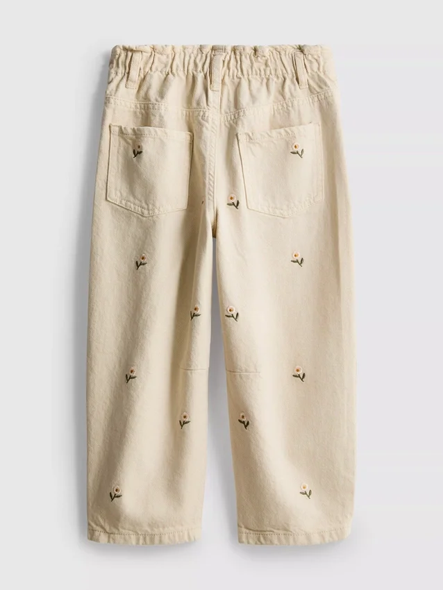 1,5–8 Jahre | Paperbag-Jeans mit Blumenstickerei