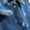 1,5–8 Jahre | Ärmelloses Denim-Kleid mit Kragen und Blumenmuster