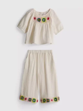 1,5–8 Jahre | Set aus gehäkelter Bluse und Hose