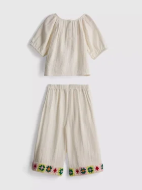 1,5–8 Jahre | Set aus gehäkelter Bluse und Hose