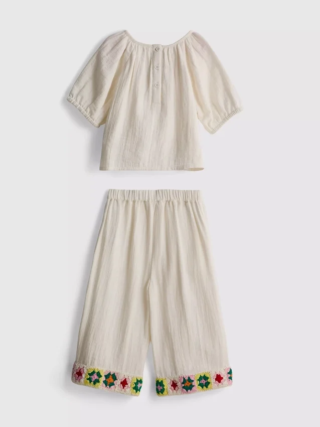 1,5–8 Jahre | Set aus gehäkelter Bluse und Hose