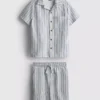 1,5–8 Jahre | Set aus gestreiftem Strickhemd und Shorts
