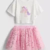 1,5–8 Jahre | Set aus Hemd mit Einhorn-Motiv und Tutu-Rock