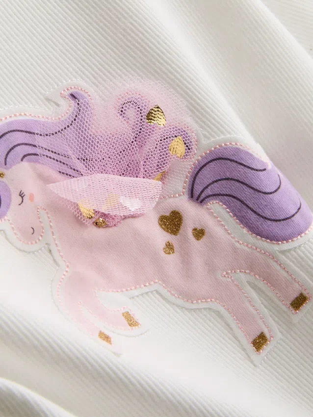 1,5–8 Jahre | Set aus Hemd mit Einhorn-Motiv und Tutu-Rock