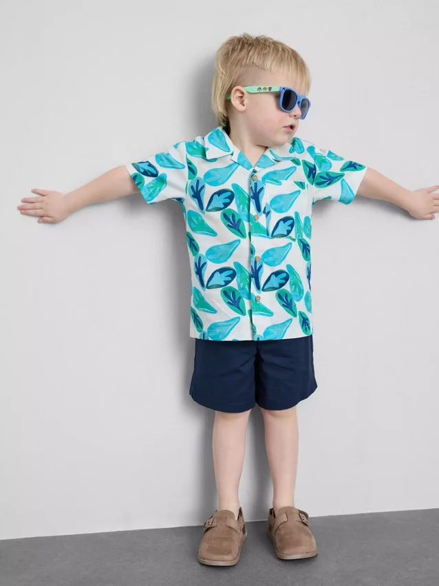 1,5–8 Jahre | Set aus Slub-Baumwoll-Hemd und Shorts