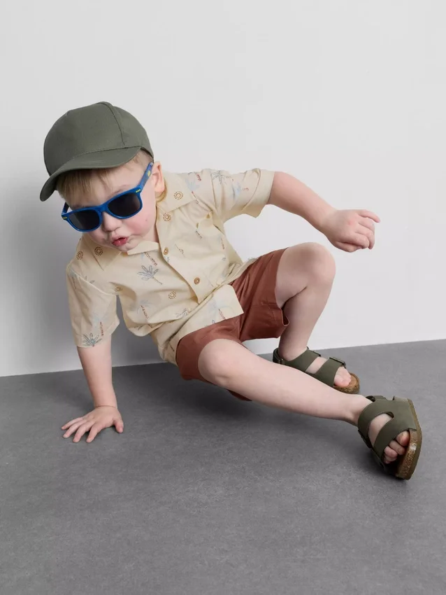 1,5–8 Jahre | Set aus Slub-Baumwoll-Hemd und Shorts