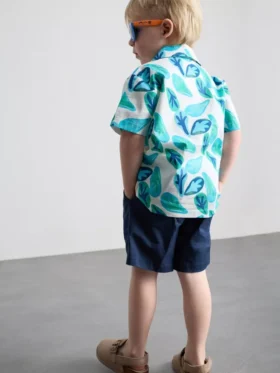 1,5–8 Jahre | Set aus Slub-Baumwoll-Hemd und Shorts