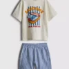 1,5–8 Jahre | Set aus T-Shirt und Shorts mit Sardinen-Motiv