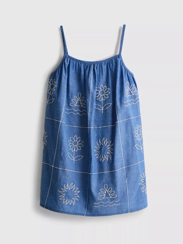 1,5–9 Jahre | Besticktes Chambray-Cami-Kleid