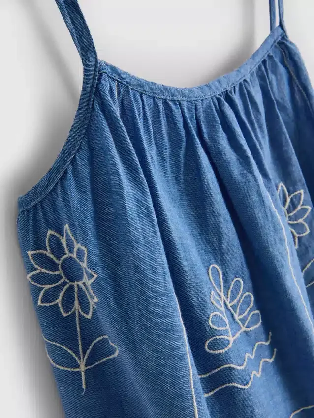 1,5–9 Jahre | Besticktes Chambray-Cami-Kleid