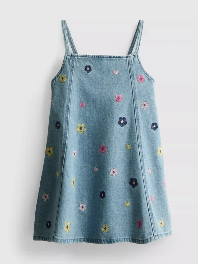 1,5–9 Jahre | besticktes Jeans-Kleid