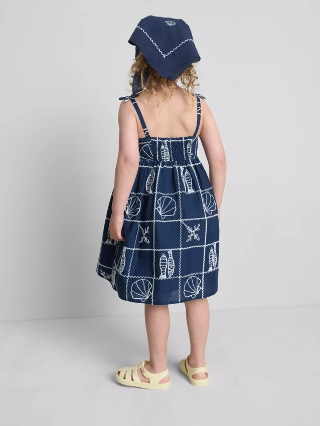 1,5–9 Jahre | Besticktes Smock-Kleid mit Spaghettiträgern