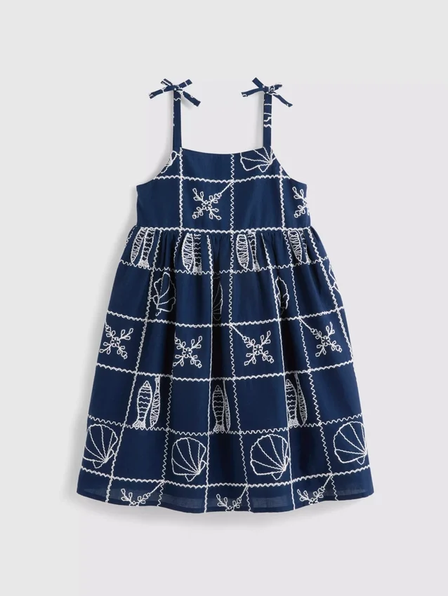 1,5–9 Jahre | Besticktes Smock-Kleid mit Spaghettiträgern