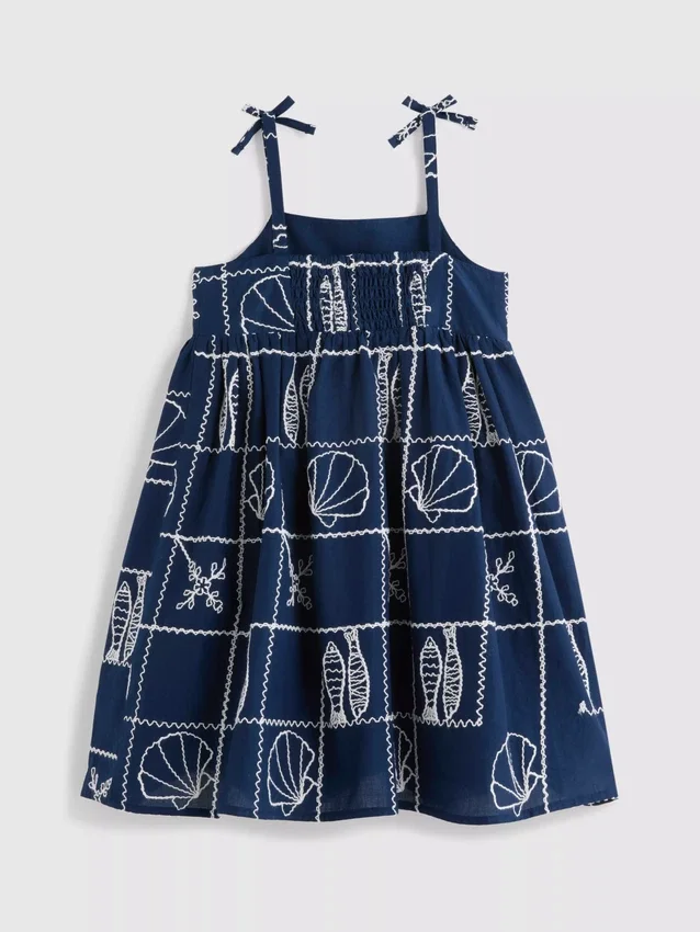 1,5–9 Jahre | Besticktes Smock-Kleid mit Spaghettiträgern