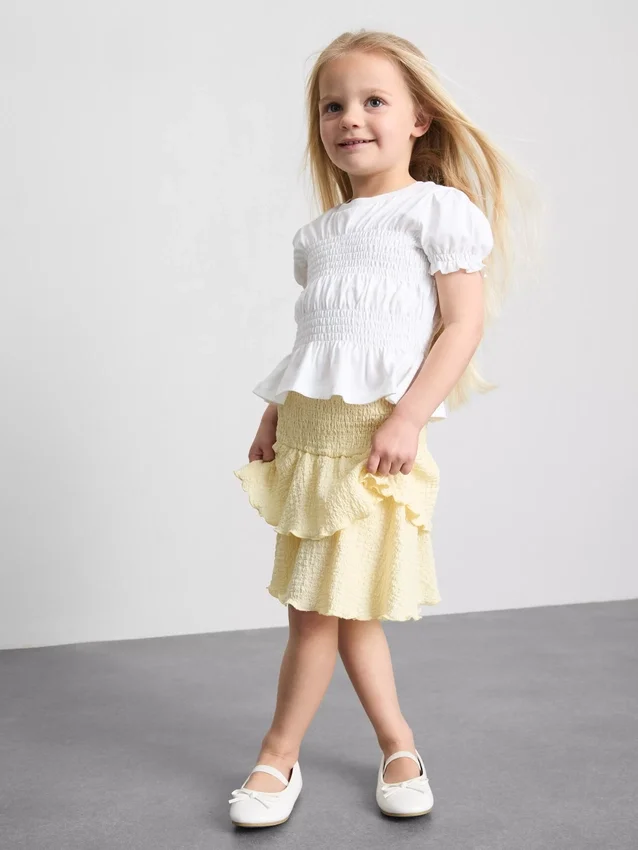 1,5–9 Jahre | gerafftes Peplum-Oberteil