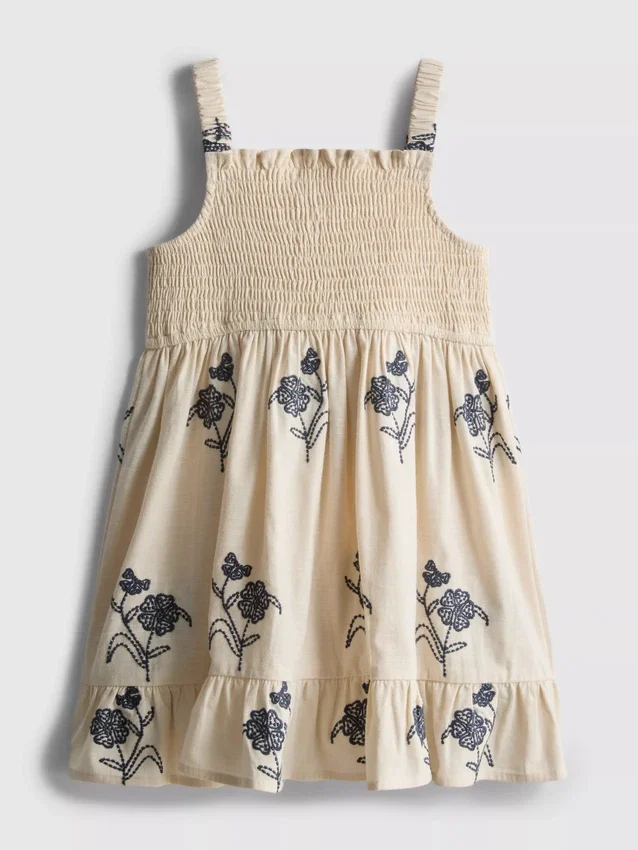 1,5–9 Jahre | Gerafftes Stufenkleid mit Blumenmuster