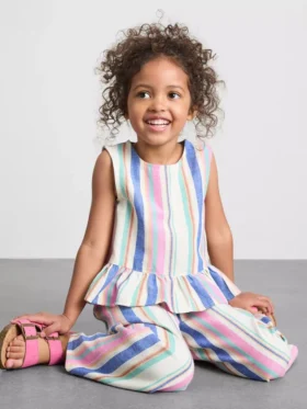 1,5–9 Jahre | Gestreifte Peplum-Bluse