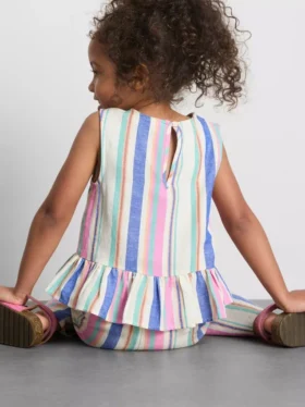 1,5–9 Jahre | Gestreifte Peplum-Bluse