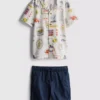 1,5–9 Jahre | Set aus bedrucktem T-Shirt und Shorts