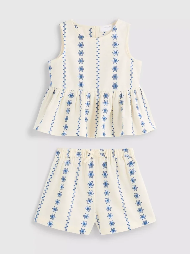 1,5–9 Jahre | Set aus bestickter Bluse und Shorts