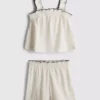 1,5–9 Jahre | Set aus Bluse und Shorts mit Knitteroptik