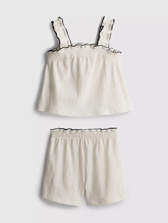 1,5–9 Jahre | Set aus Bluse und Shorts mit Knitteroptik