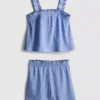 1,5–9 Jahre | Set aus Bluse und Shorts mit Knitteroptik