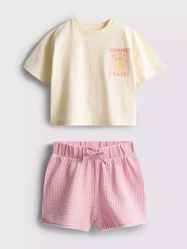 1,5–9 Jahre | Set aus kastenförmigem T-Shirt und Shorts