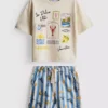 1–9 Jahre | Dolce Vita Set aus T-Shirt mit Aufdruck und Shorts