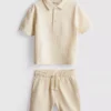 1–9 Jahre | Set aus strukturiertem Polohemd und Shorts