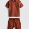 1–9 Jahre | Set aus strukturiertem Polohemd und Shorts