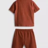 1–9 Jahre | Set aus strukturiertem Polohemd und Shorts