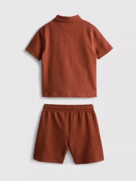1–9 Jahre | Set aus strukturiertem Polohemd und Shorts
