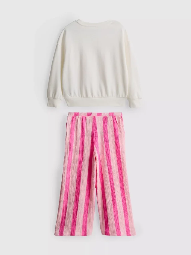 1–9 Jahre | Set aus Sweatshirt und Hose mit Knitteroptik