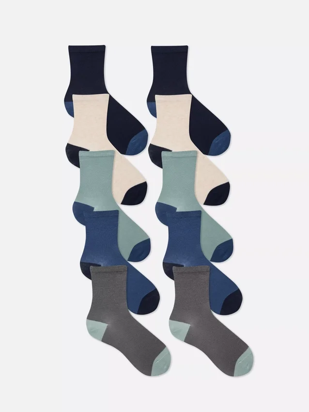 10er-Pack flach vernähte Socken