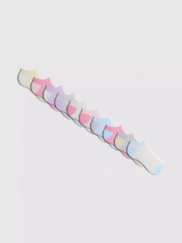 10er-Pack Sneaker-Socken mit flachen Nähten