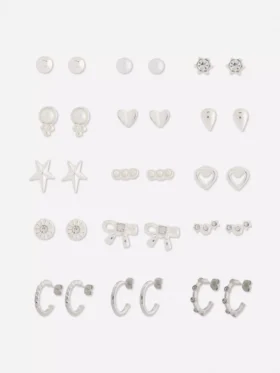15er-Pack Ohrstecker und Creolen