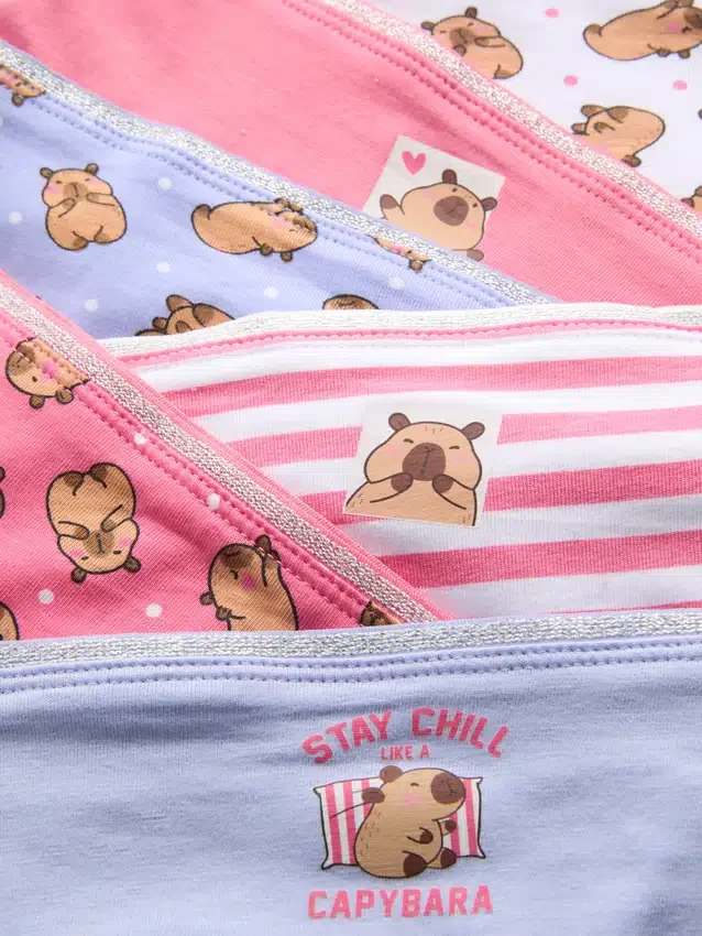 2–15 Jahre | 6er-Pack Hipster-Slips mit Capybara-Motiv