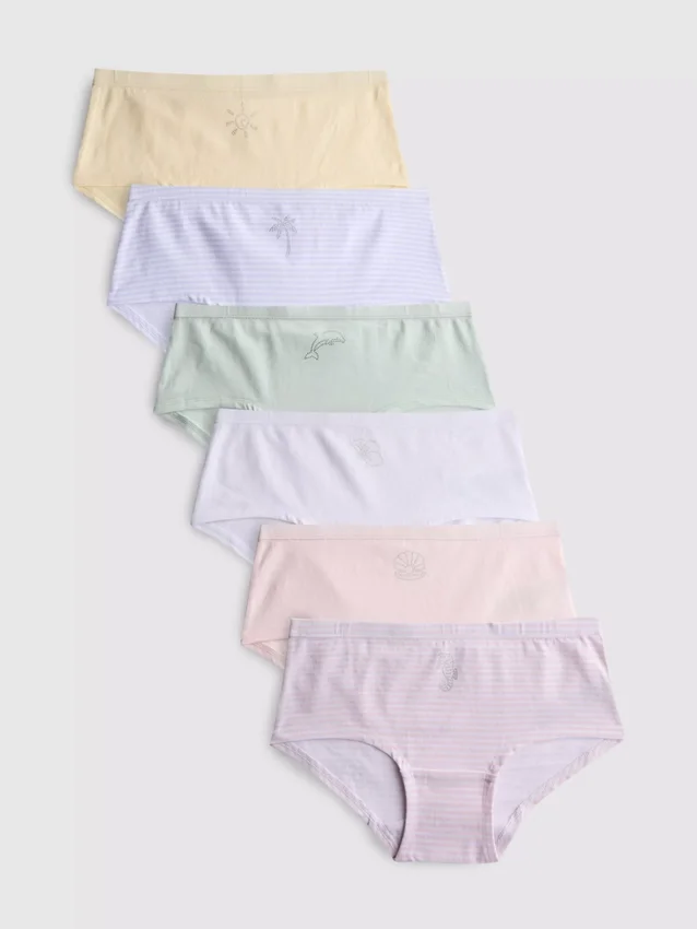 2–15 Jahre | 6er-Pack Hipster-Slips mit Strandmotiv