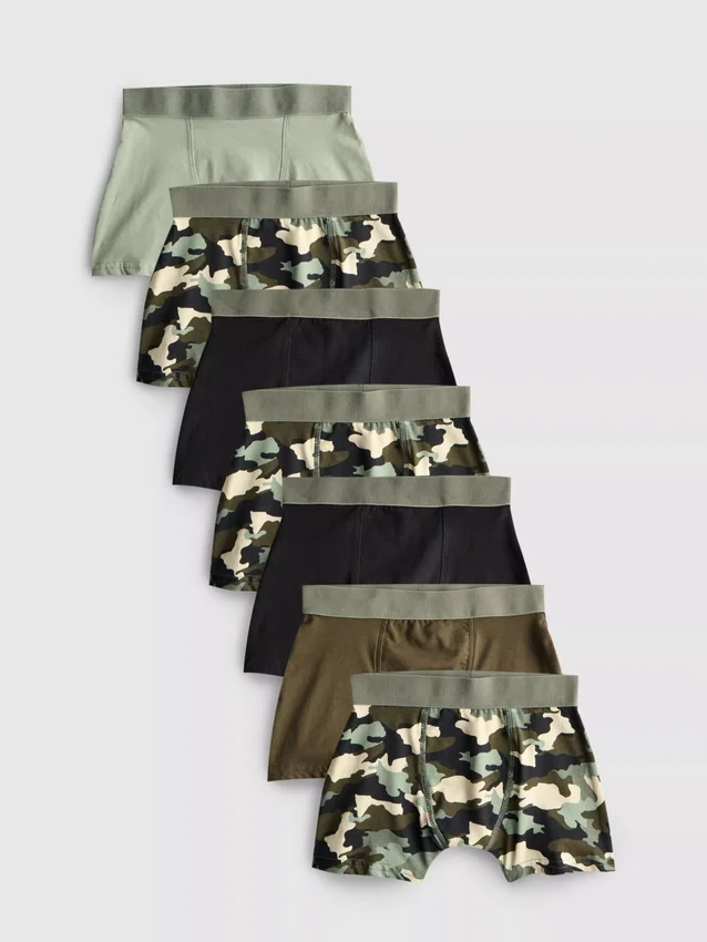 2–15 Jahre | 7er-Pack Boxershorts mit Camouflage-Motiv