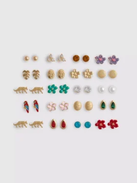 20er-Pack Ohrstecker mit tropischen Motiven