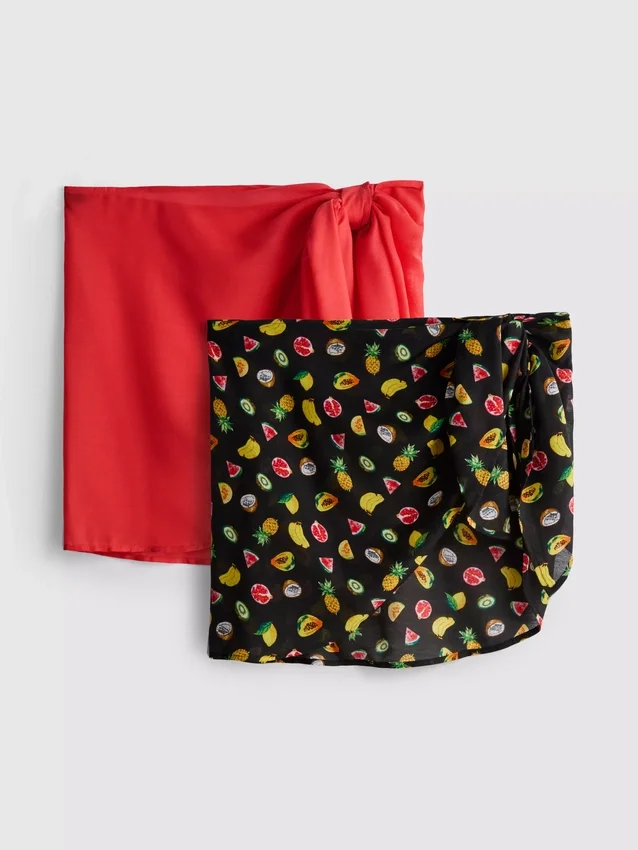 2er-Pack bedruckte Mini-Sarongs
