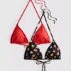 2er-Pack bedrucktes Dreieck-Bikini-Oberteil