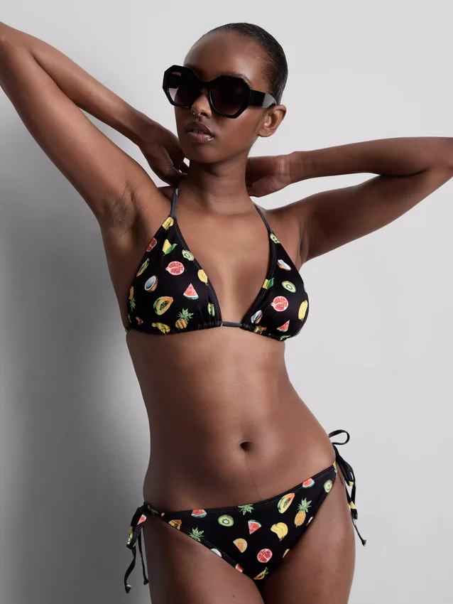 2er-Pack bedrucktes Dreieck-Bikini-Oberteil