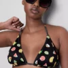 2er-Pack bedrucktes Dreieck-Bikini-Oberteil